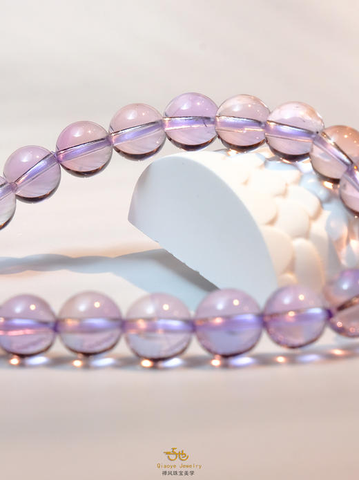 巧也【紫嫣缀雪】8mm紫水晶配方糖白水晶手珠九紫离火运上案系列国风手串禅意风 商品图7