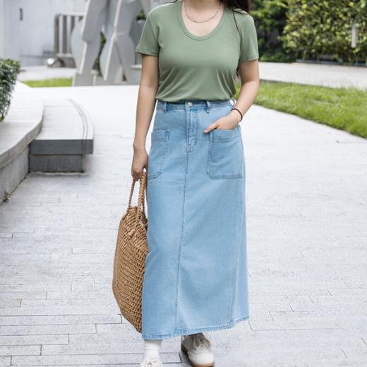 LIKE SOPHIE牛仔半裙|A字版型，遮胯显瘦，两色可选 商品图2