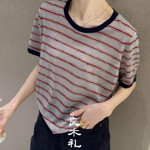 【预售7天】良木礼撞色圆领上衣（5965） 商品图2