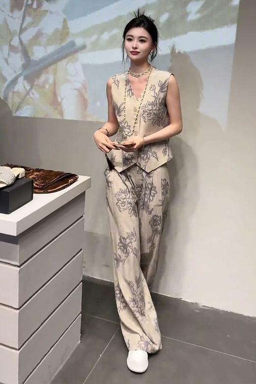 ESTELLICA 禅意文艺印花马夹背心套装 20825 商品图0