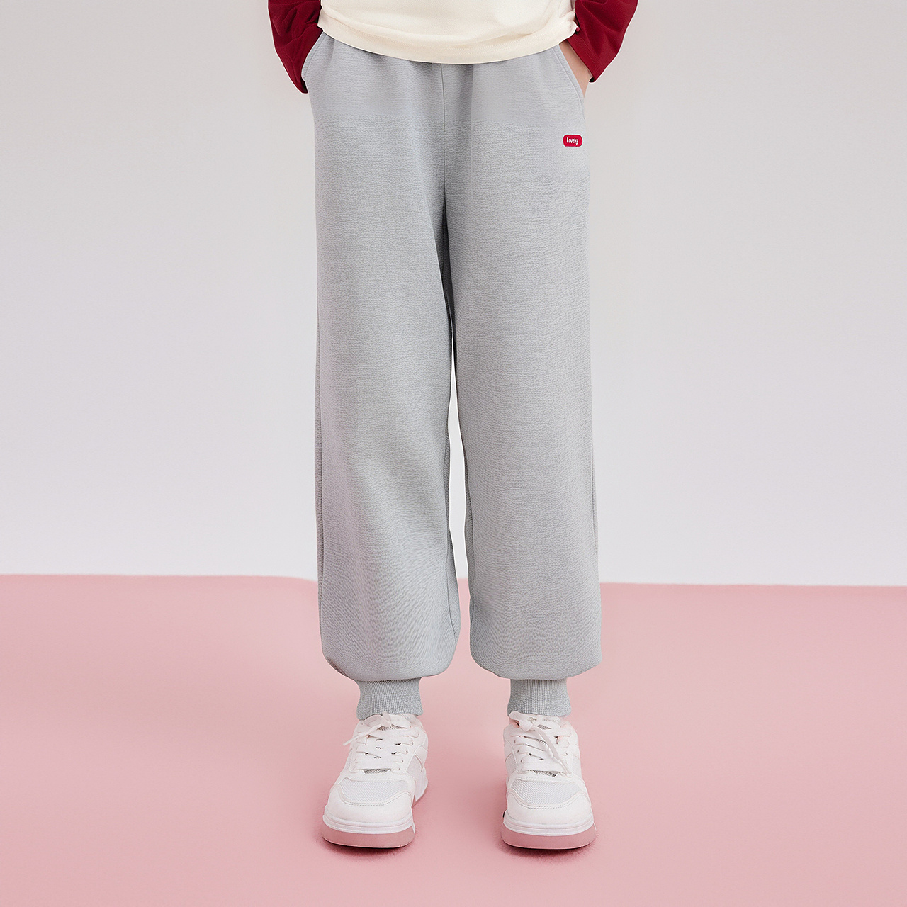 笛莎Deesha 童装女童裤子2025秋新款女童基础宽松束脚裤