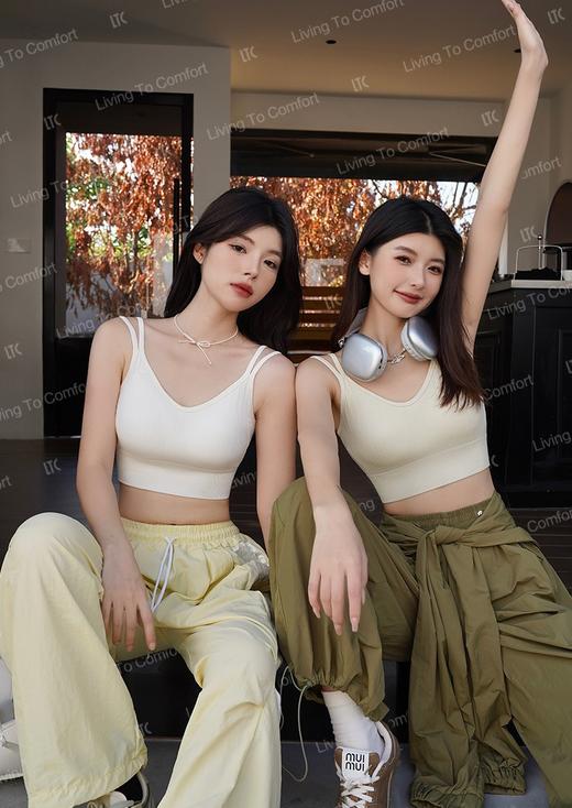 一体杯小背心加宽拼接无痕边上身服帖无勒感15165071 商品图3