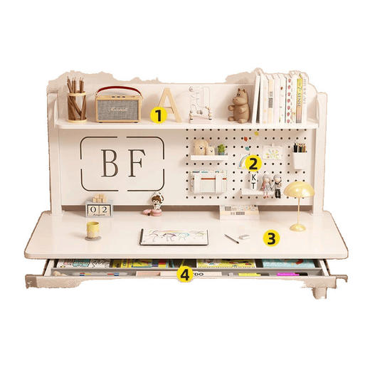 【儿童学习桌可升降洞洞板】写字桌椅套装 实木升降小学生家用书桌  商品图4