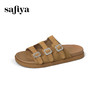 Safiya/索菲娅2025时尚水钻一字带百搭外穿休闲平底复古拖鞋SFD2110416 商品缩略图6