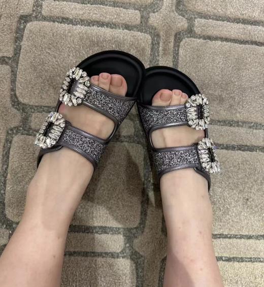 夏日必备  稀罕货   水钻方扣拖鞋  二舅拖沙滩拖鞋 商品图0