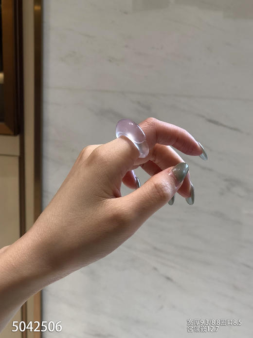 玻璃种粉紫罗兰扳指【5042506】圈口8.5~具体价格微信咨询 商品图5