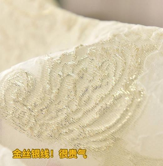 提花金线浮雕直筒连衣裙丝棉混纺透气轻柔茧型连衣裙 商品图5