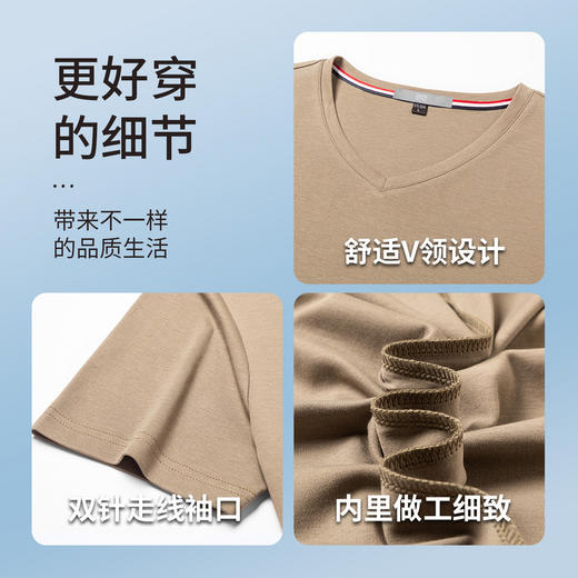 【100%纯棉】圣得西男士短袖T恤夏季新款商务休闲透气百搭T恤男 商品图5