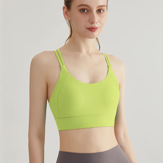 【运动必备】【交织美背，高弹稳固】新款女交叉美背高强度运动内衣一体式固定杯外穿防震聚拢细肩带瑜伽背心健身文胸100% 商品图7