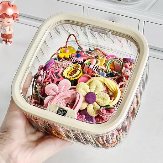 【翻盖大格，发饰收纳盒】儿童发饰收纳盒 小女孩头绳皮筋饰品盒 发夹发卡头饰大容量首饰盒子-QQ 商品图1