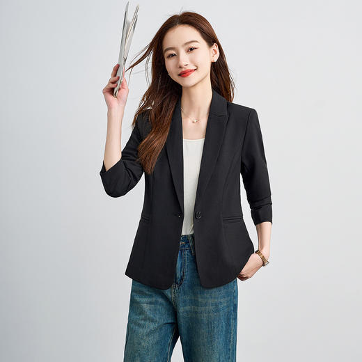【易打理】罗蒙女士西服简约大方一粒扣百搭通勤气质单件西服外套女 商品图4