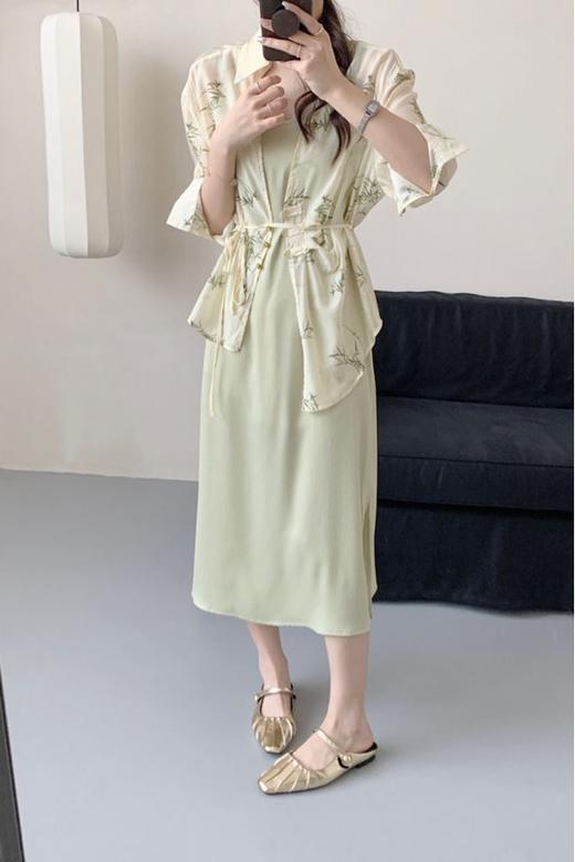 ELLA JADE 气质印花衬衫吊带连衣裙 20695 商品图3