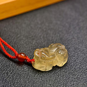 董易奇吉祥物黄水晶貔貅金蟾编织绳男女吊坠挂件