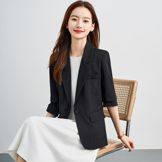 【简约条纹 易打理】罗蒙女士单西外套百搭商务简约大方气质西服外套 商品图6