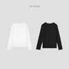 THESOONG|极简公式"经典圆领肤感白色长袖上衣打底衫HWTX5170 商品缩略图0
