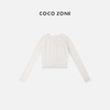 COCO ZONE 长袖针织上衣暗条纹圆领排扣开衫  23C18588 商品缩略图2