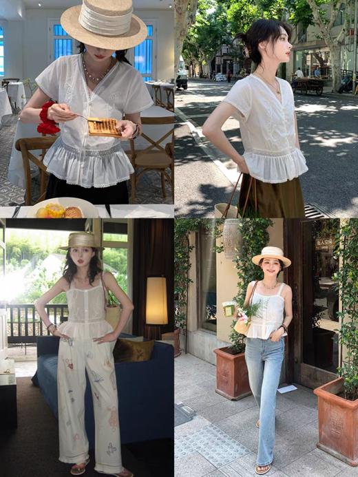 浮生八记/25B094/25B105/蕾丝刺绣吊带短袖连衣裙 商品图2