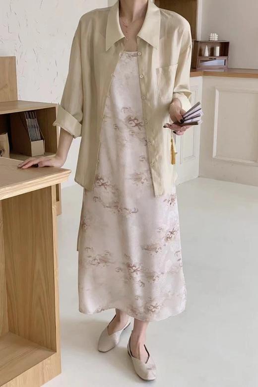 ELLA JADE 气质天丝衬衫吊带连衣裙 20717 商品图0