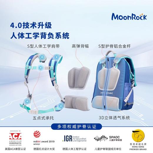 【森哥优选】MoonRock梦乐儿童护脊书包1-5年级学生有效减负48%大容量开学装备 商品图1