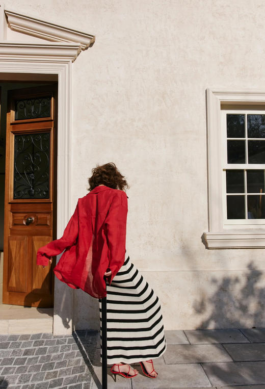 “红”⁥运穿搭番茄红复古棉麻超透气薄衬衫防晒罩衫 商品图8