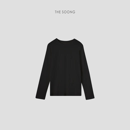 THESOONG|极简公式"经典圆领肤感白色长袖上衣打底衫HWTX5170 商品图8