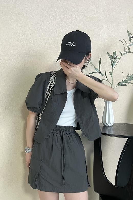 WHO KNOWS 率性工装风短款衬衫半裙套装 20533 商品图0