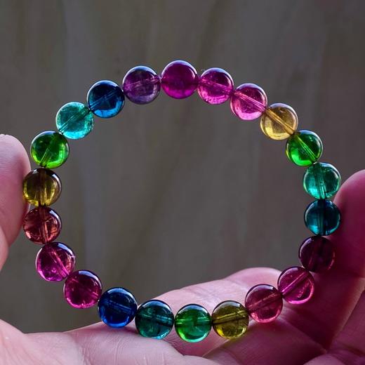 8.8mm单圈老矿彩虹碧玺手串 商品图3
