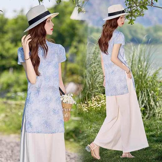 优雅时尚气质复古，立领提花甜美显瘦两件套裤HR-WQE2616MY 商品图2