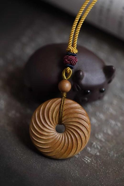 漩涡纹平安扣°老山檀香挂链 商品图2