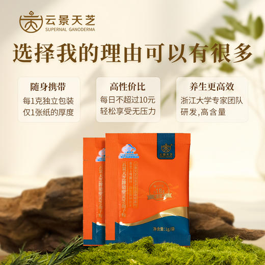 【自研升级菌种】批文备案总三萜18%，含量超高!·云景天芝牌破壁灵芝孢子粉30g/盒装·水培灵 分享芝·0农残·云南高原有机栽培基地(顺丰包邮) 商品图2