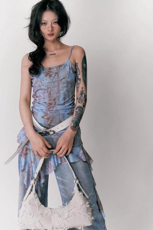 WHO KNOWS 欧美风酷辣不规则上衣 20571 商品图1