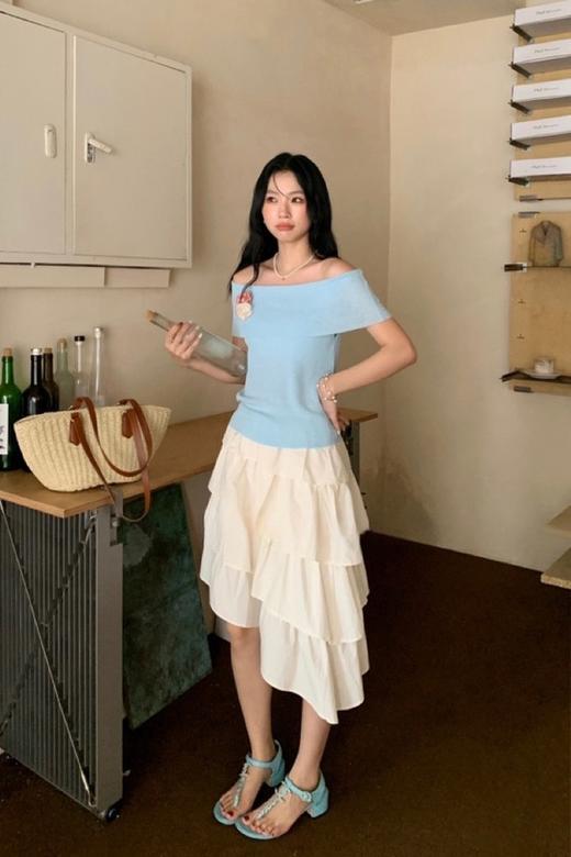 ANSUABEL 不规则荷叶边蛋糕半身裙 20644 商品图1