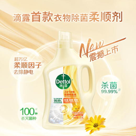 滴露3合1衣物柔顺除菌液阳光金盏花2.5L 商品图1