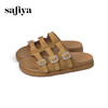 Safiya/索菲娅2025时尚水钻一字带百搭外穿休闲平底复古拖鞋SFD2110416 商品缩略图5