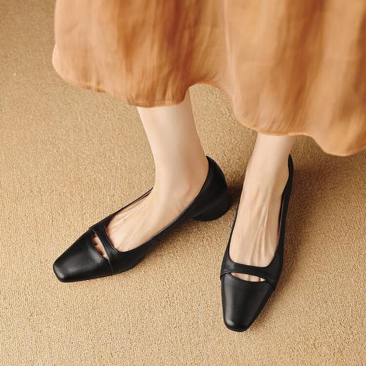 【预售5天】羊皮版~温柔姐姐气质风方头显腿细日常百搭时尚简约设计浅口单鞋LG&2531-1337 商品图2