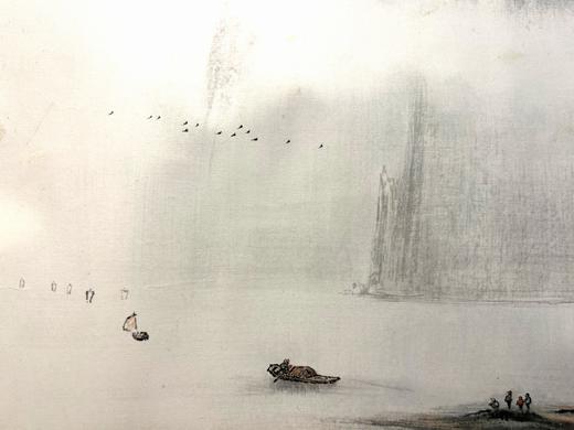 陈金章《江湾清晓》国画原作60CM*138CM 手绘纸本山水画 商品图8