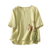 雀说新款文艺大码宽松印花圆领T恤衫女百搭休闲遮肉显瘦上衣AL6200 商品缩略图4