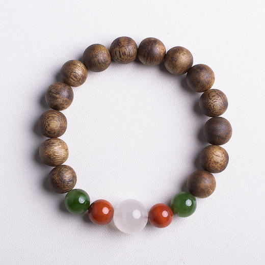 xy0383沉香+月光石碧玉南红手串 商品图0