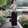 轻熟优雅简约大气百搭，显瘦上衣+阔腿裤两件套LJX-865 商品缩略图0