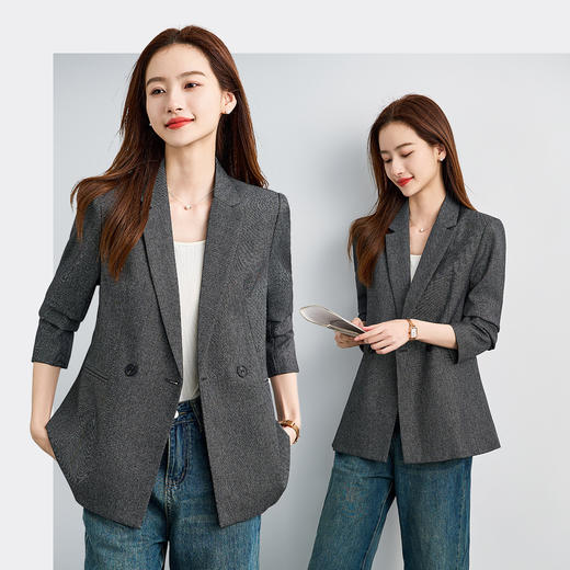 【易打理】罗蒙气质时尚女士休闲西服宽松显瘦挺阔上衣高级感西装外套 商品图1
