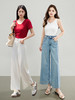 【专属特价】熙世界浅蓝天丝棉牛仔裤女宽松阔腿裤淡人穿搭小个子九分裤子夏季 商品缩略图2