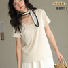 KEMU壳木天丝亚麻鹅蛋领T恤｜降温散热，自由随性不易皱 商品缩略图0