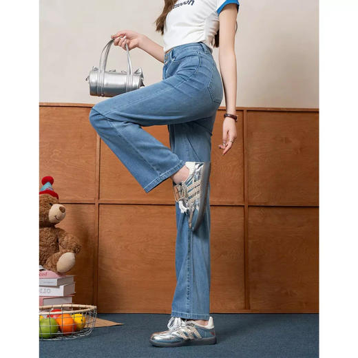 轩齐双扣天丝直筒牛仔裤，比普通裤子薄4倍，薄款舒服柔软 商品图4