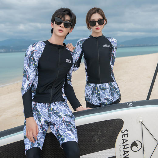 运动户外-分体日韩显瘦温泉长袖沙滩潜水服 商品图1