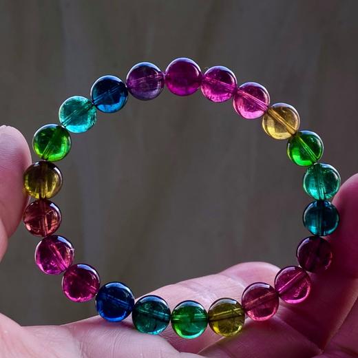 8.8mm单圈老矿彩虹碧玺手串 商品图2