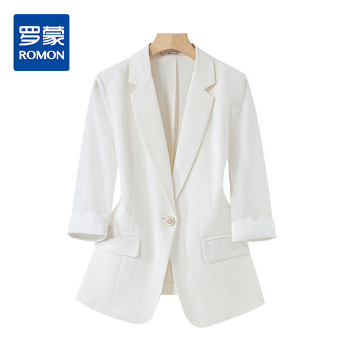 【简约修身 易打理】罗蒙女士西服舒适日常七分袖商务清新优雅外套女 商品图2