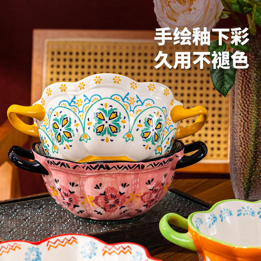 繁花系列·双耳花边碗 商品图1