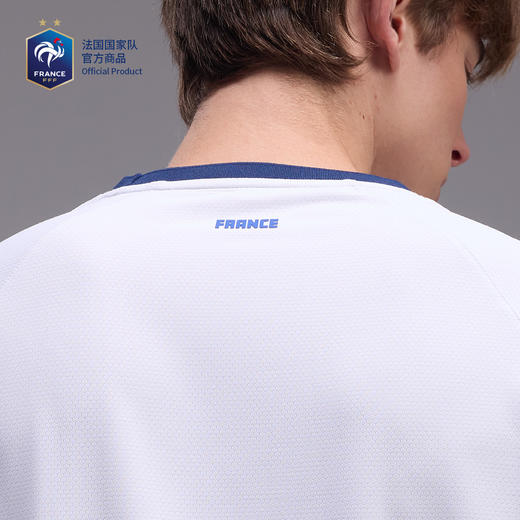 【官方正版】法国国家队丨白色速干T恤撞色拼接夏季时尚圆领深蓝小撞色 商品图4