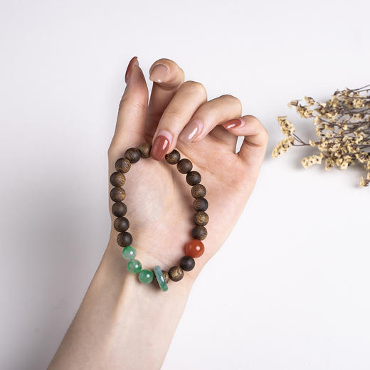 xy0387沉香+南红非洲翠转运手串 商品图6