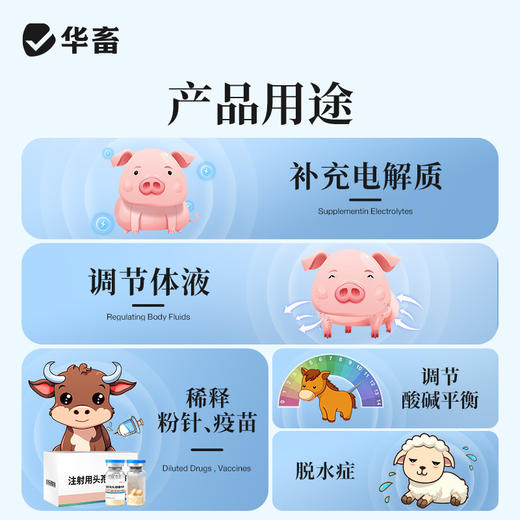 华畜兽药氯化钠注射液兽用盐水猪牛羊补充体液灭菌注射用水 商品图1